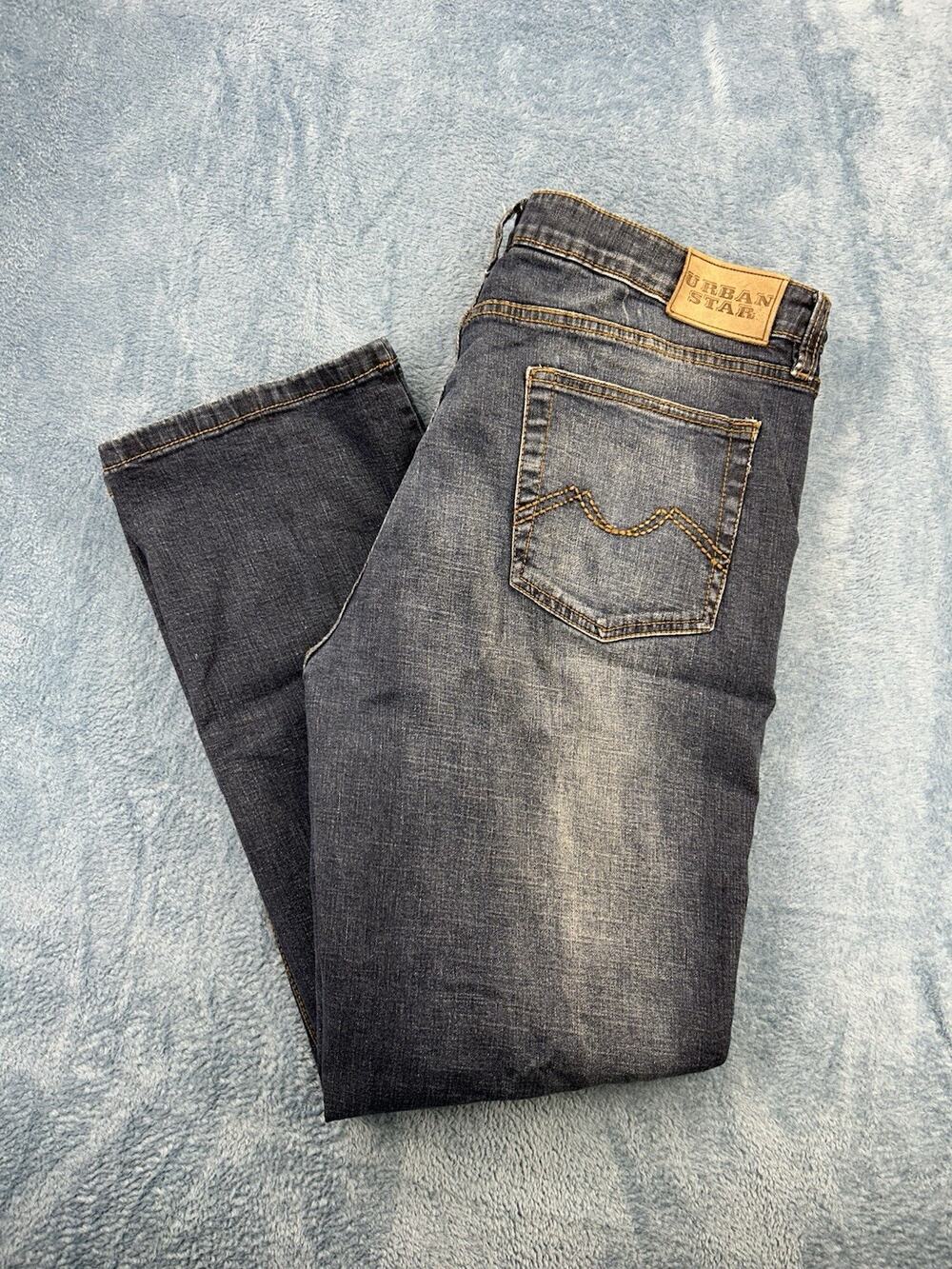 Urban Star Mens 42x32 Dark wash jeans